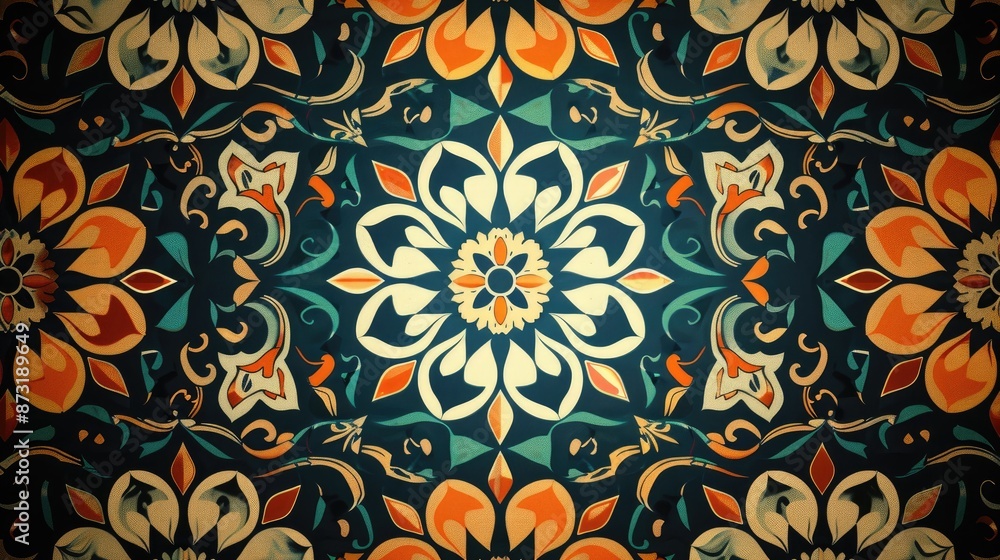 Poster an abstract background with repeating patterns in contrasting colors.