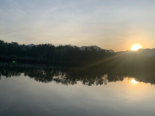 sunrise over the river