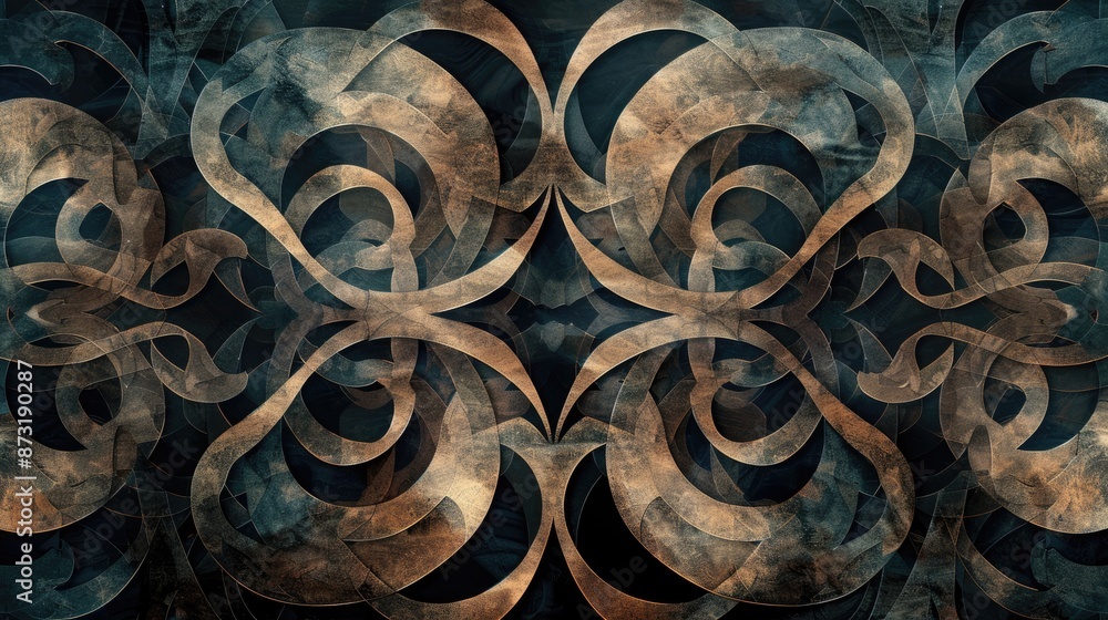 Poster an abstract background with repeating patterns in contrasting tones.