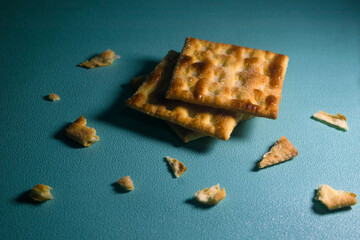 Biscuit with flacks in the dark scene