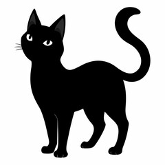 mini cat black vector silhouette
