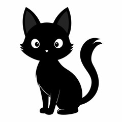 Obraz premium mini cat black vector silhouette