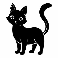 Fototapeta premium mini cat black vector silhouette