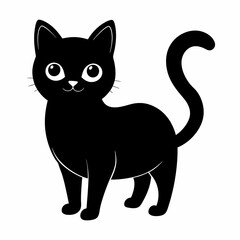 mini cat black vector silhouette