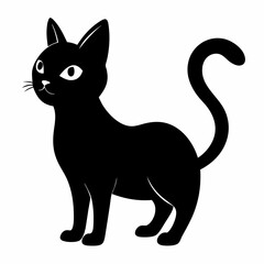 Obraz premium mini cat black vector silhouette