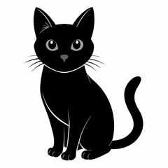 mini cat black vector silhouette