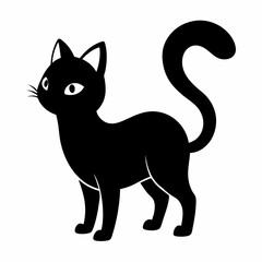 mini cat black vector silhouette