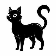 mini cat black vector silhouette