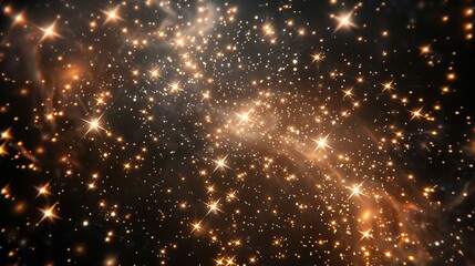 Fototapeta premium amazing starfield in space, glowing stars and some few nebula on black dark background 