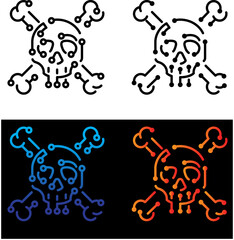Skull Technology  icon , vector illustration