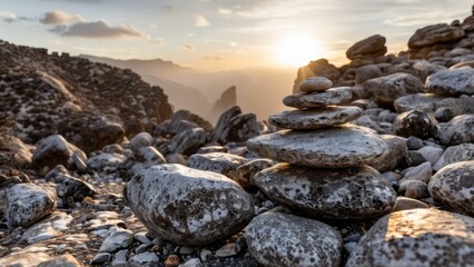  rocks and boulders in a black rock formation,