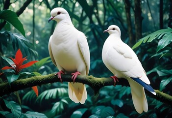 Obraz premium dove, peace symbol, white dove, pigeon, bird, dove in flight, bird on branch, dove couple, bird nest, dove portrait, bird closeup, dove silhouette, mourning dove, Eurasian collared dove, bird perching