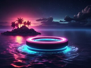 tropical island with palm trees