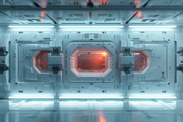Scifi design external panels abstract. light color. Wide format