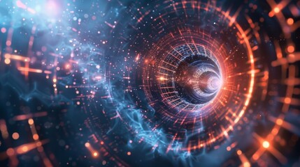 Obraz premium An abstract image combining elements of science and nature representing the fundamental role of the Higgs field in the universe.