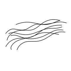 Hand drawn abstract wave lines. Vector ilustration