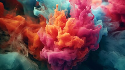 Fototapeta premium A mesmerizing sight as a variety of vibrant colors of smoke rise from the water, creating a stunning visual display