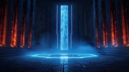 Fototapeta premium An advanced arena utilizes mystical energy sources to power its facilities