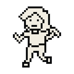 Cute pixel cartoon 8bit character woman run or running jog lifestyle for decoration life style 8 bit female jog marathon exercise png vector.