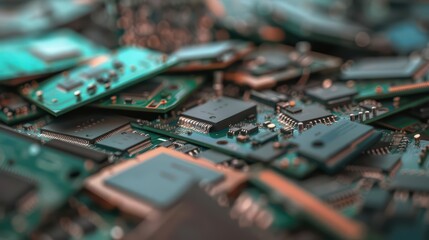 Obraz premium An advanced ewaste recycling plant employs mystical sorting algorithms and enchanted tools to disassemble and process electronic devices