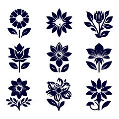 Creative Set of a Flower outline design