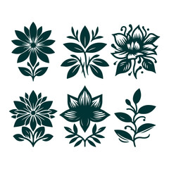 Creative Set of a Flower outline design