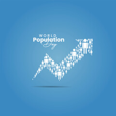 World Population Day, creative design for population day, typography, world map, people, creative ads. design for banners, posters, and vector illustrations.