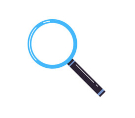 Magnifying glass and search flat vector illustration.	

