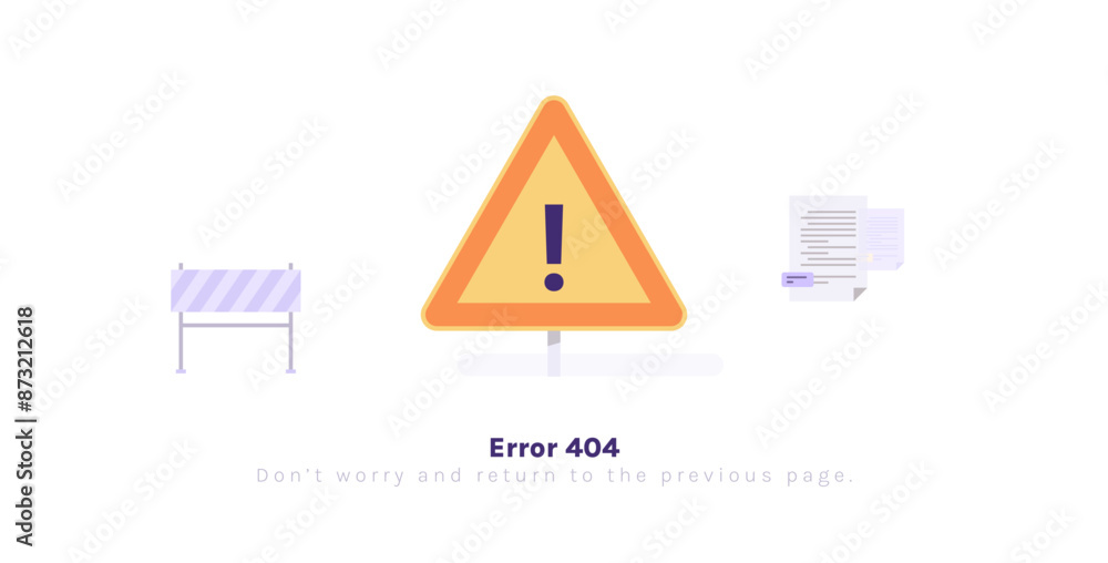 Poster error 404 page not found and system error, broken page, disconnet page for website concept flat vect