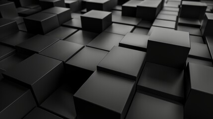 Advanced technology background featuring 3D cubes and shadows, monochromatic color scheme, high contrast, modern and professional, suitable for presentations and prints, high resolution, photorealisti