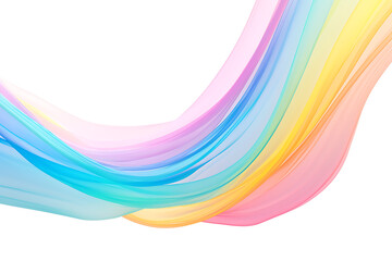 Fototapeta premium Cartoon rainbow rendered on a white background, featuring bright and vibrant colors in a smooth, arched shape, perfect for cheerful and playful designs.