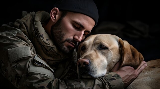 Emotional farewell as serviceman leaves for exercises, dog and cat share touching embrace