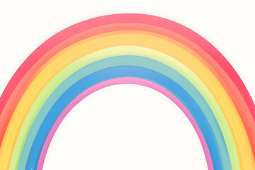 Cartoon rainbow rendered on a white background, featuring bright and vibrant colors in a smooth, arched shape, perfect for cheerful and playful designs.