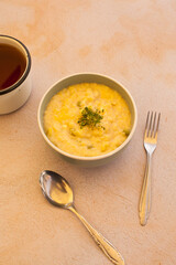 Photograph of healthy food made with quinoa.