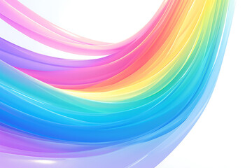 Cartoon rainbow rendered on a white background, featuring bright and vibrant colors in a smooth, arched shape, perfect for cheerful and playful designs.