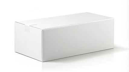 Fototapeta premium Realistic white cardboard packaging box mockup. illustration on white background. Can be use for medicine, food, cosmetic and other. Ready for your presentation.