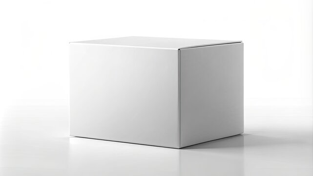 Realistic white cardboard packaging box mockup. illustration on white background. Can be use for medicine, food, cosmetic and other. Ready for your presentation.