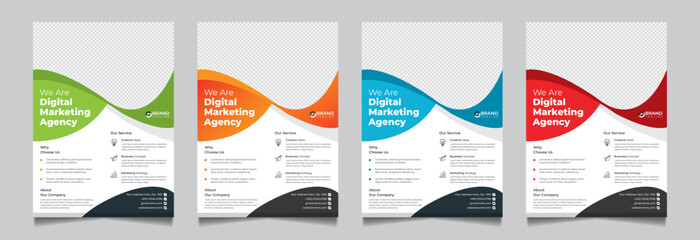 flyer. creative corporate trendy unique business marketing agency flyer magazine leaflet design with abstract geometric shape advertising template print poster
