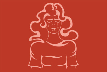 Unhappy girl. Sad lonely woman in depression. Crying woman. Depressed person. Woman under stress concept.