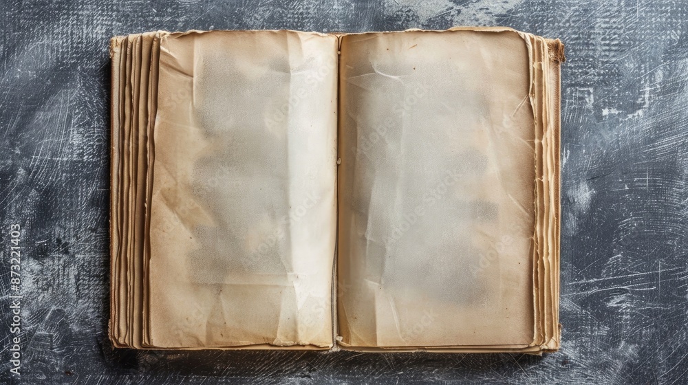 Poster view from the top of an empty notebook or book