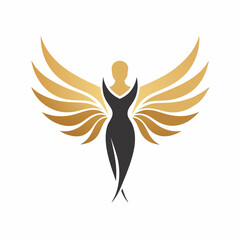 A girl brand logo with wings in a modern minimalist style