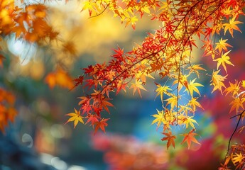 A tree branch is full of bright orange leaves