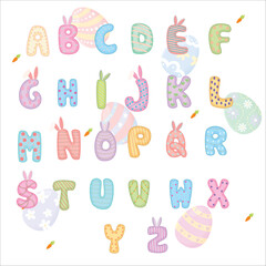 easter alphabet vector colorful form