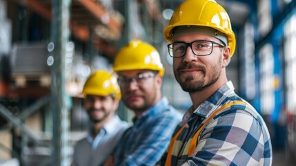 Efficient Plant Workers in Modern Warehouse: Logistics Management Close-Up with Minimalist Aesthetic