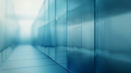 Sky Blue Hue Minimalistic Glass block space in a Modern Atmosphere, future smart office, business concept, Graphic Resources, Wallpapers, Brochure, Websites, banner design, Advertising, background