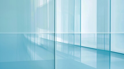 Sky Blue Hue Minimalistic Glass block space in a Modern Atmosphere, future smart office, business concept, Graphic Resources, Wallpapers, Brochure, Websites, banner design, Advertising, background
