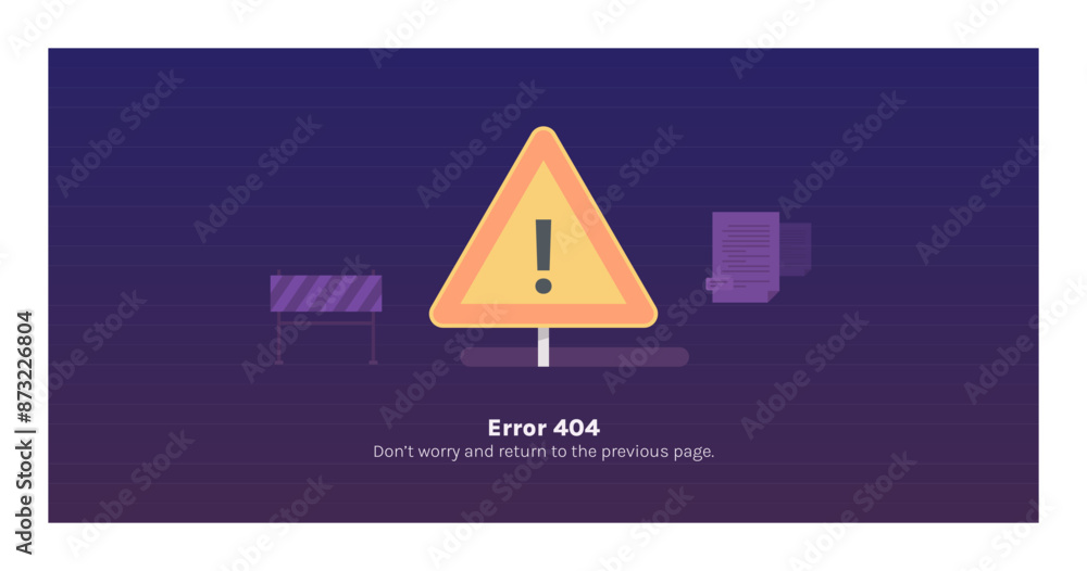 Poster error 404 page not found and system error, broken page, disconnet page for website concept flat vect