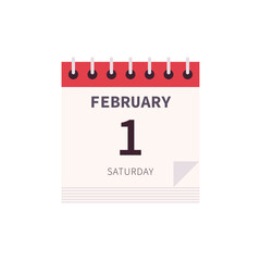 Schedule icon and calendar symbol with curl page flat vector illustration.	