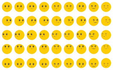 Emojis to celebrate World Emoji Day and an emoji set looking in every direction: up, down, left, and right.	
