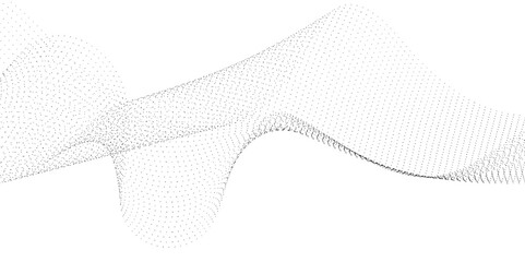 Abstract technology particles gradient flowing dynamic wave doted and halftone lines background. Futuristic technology concept. Vector illustration